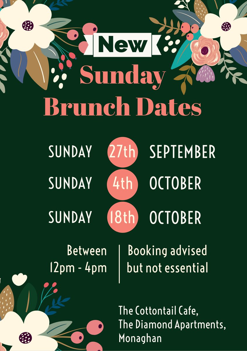 🤩IMPORTANT ANNOUNCEMENT! 
We know how much you love our breakfast items and so we are organising lots of Sunday Brunch dates between now and the end of the year! 😍😁
This will be a new brunch only menu including lots of your favourites breakfast items PLUS some new additions!