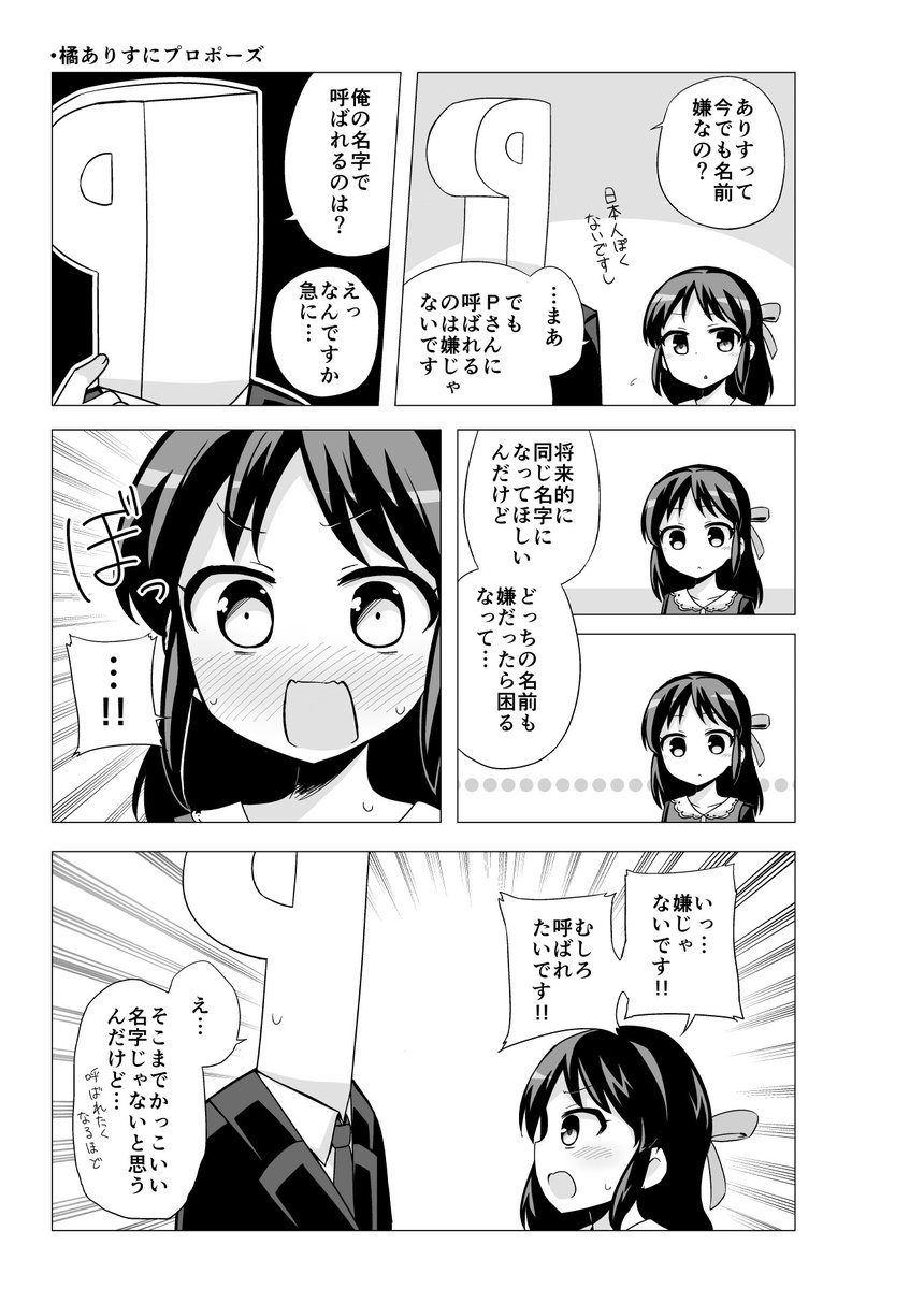 アイドルにプロポーズする漫画
大槻唯
アナスタシア
橘ありす 