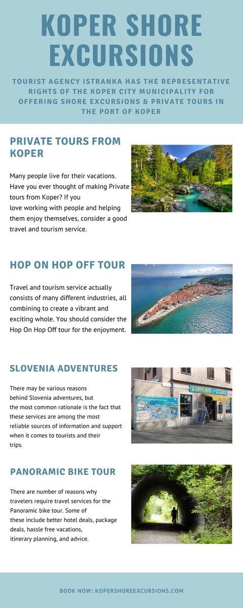 KoperShore's tweet photo. Tourist Agency Istranka has the representative rights of the Koper city municipality for offering Shore Excursions &amp; Private Tours in the Port of Koper.

Contact us:
istranka.koper@gmail.com 
+386 40 208 021

#KoperShoreExcursions #Tourist_Agency_Istranka #Kopercity #PrivateTours https://t.co/Y3U0qKzmvw