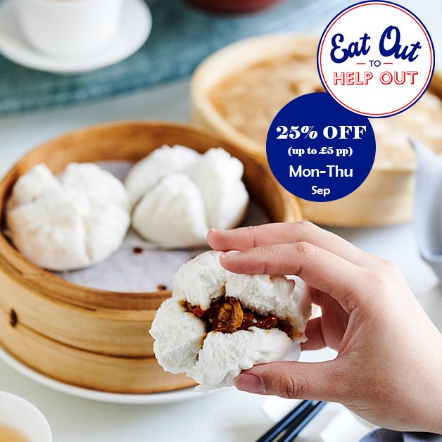 RoyalChina_Club's tweet photo. What Monday’s were made for: Fluffy buns filled with barbecue-flavoured Char Siu pork… 😋 Even better, we are offering 25% off your food and soft drinks (up to £5pp) every Monday - Thursday throughout September (T&amp;Cs Apply) at Royal China Club. https://t.co/k5g3TpQHbN