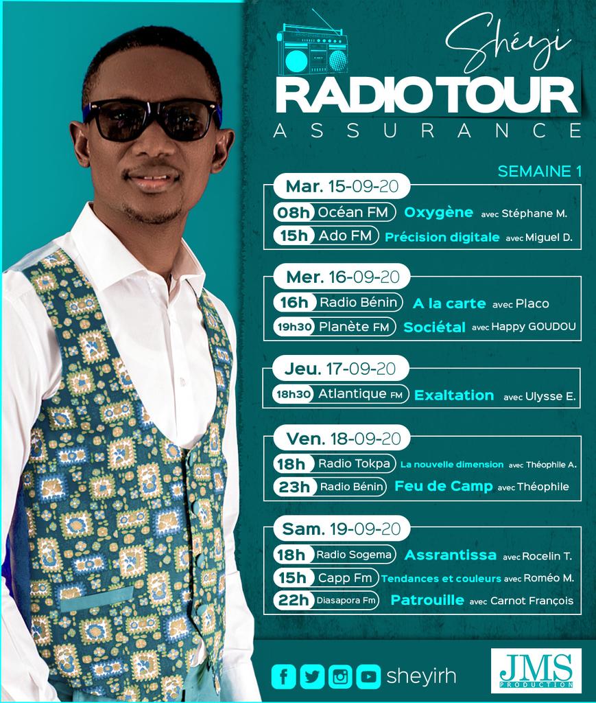 sheyihr's tweet photo. Ma grande tournée médiatique sur le single #Assurance débute ce mardi 15 septembre 2020.
Au programme : Océan Fm (88.6) et Ado Fm (100.0).
Audio >>> https://t.co/bnVjMx53Up
Video Lyrics >>> https://t.co/AdgAHIwNwM

#RadioTour
#assurance
#gospelurbain
#culture
#wasexo
#JMSprod https://t.co/n1hc1jgv5u