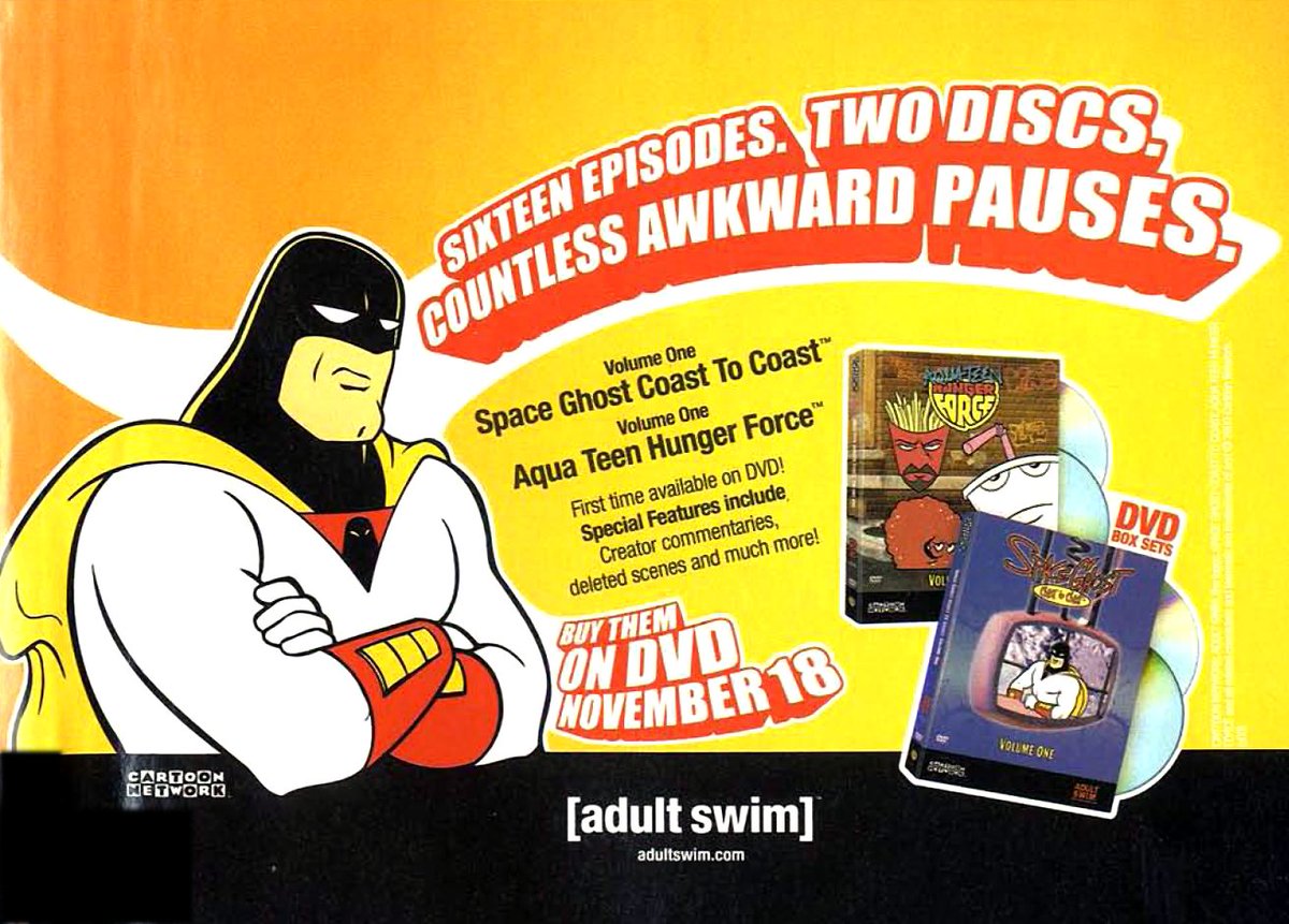 comicbookads's tweet photo. Adult Swim Ad 2003 / 2004
TWO COMPLETE SETS.

#adultswim #sealab2020 #spaceghostc2c #athf #comicbookads https://t.co/z4TLq7eQvB