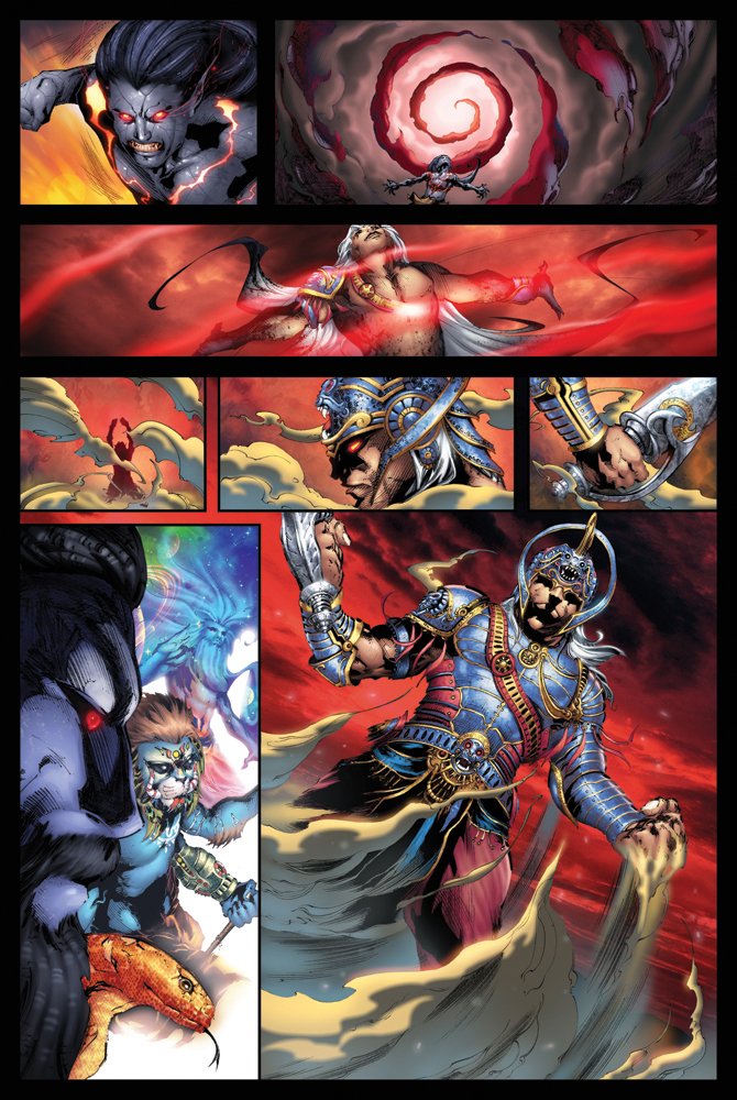 HolyCowEnt's tweet photo. Keeping in tradition with #mondaymythology here's a page where Ravana got his demonic armor. Art by Vivek Goel, Ravanayan is written by @vimoh .
Complete Ravanayan box set now available with https://t.co/QZ6L0tlS7h & https://t.co/BmdPunpN1R (discounted)
#comicsbooks #ravanayan https://t.co/2UcdeWnCsw