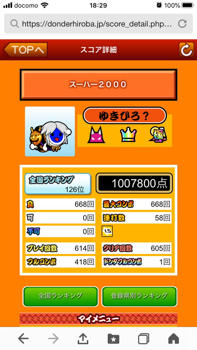 ゆきひろーる スーハー小僧 Acに登場してから約8年 自分の全盛期の頃からのイメージ曲となったこれがついにね 何度も挑戦してはメンタルやられての繰り返しでした 達成した瞬間は思わず嬉し涙流しましたねw 間違いなく今までの中で一番嬉しい収穫 ゆきひろーる スーハー小僧 Acに登場してから約8年 自分の全盛期の頃からのイメージ曲となったこれがついにね 何度も挑戦してはメンタルやられての繰り返しでした 達成した瞬間は思わず嬉し涙流しましたねw 間違いなく今までの中で一番嬉しい収穫