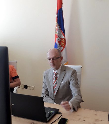 MinistarstvoZZS's tweet photo. Ministar #Trivan u svojstvu potpredsednika zasedanja Skupštine UN za životnu sredinu #UNEA učestvovao je na video-sastanku Biroa Petog zasedanja Skupštine UN za životnu sredinu #UNEA5 i Komiteta stalnih predstavnika država članica Programa UN za životnu sredinu @UNEP . 🌳☘️ https://t.co/FGhBlQYpzK