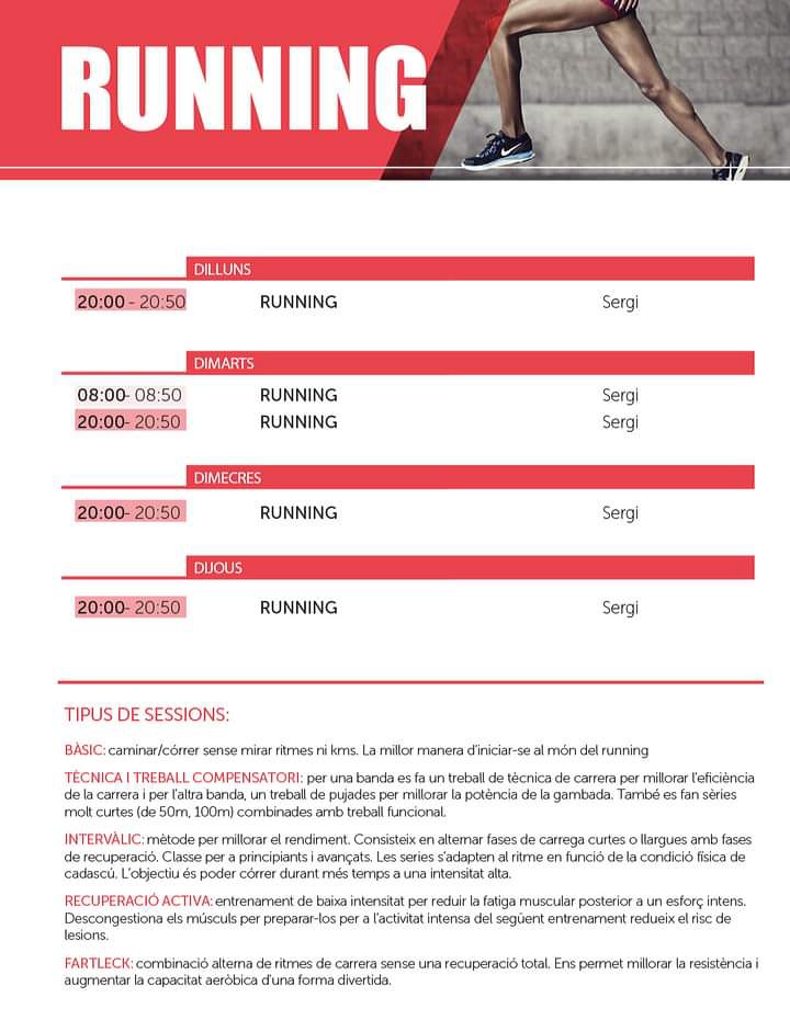 Avui comencem amb les classes de running. Aquest és l'horari fins al 30 de setembre. Sessions d'entrenament per a amants del running i persones que volen iniciar-se. Reserva plaça a la web o l'app de l'ekke!
#noucursekkeviding #ekkevidingelmeuoasi #running #ekkerunning