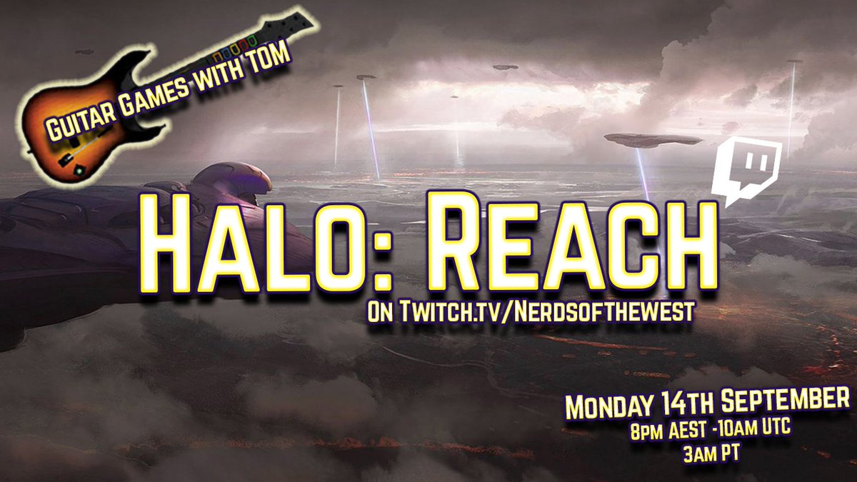 WestNerds's tweet photo. Tom's jumping back into Halo and this time he's there for the Fall of Reach! Come see how many times his guitar skills let him down!
https://t.co/TdzTkzWDOn!
#Twitch #stream #halo #guitarhero #altcontrol #reach https://t.co/NwpFHJOrAc