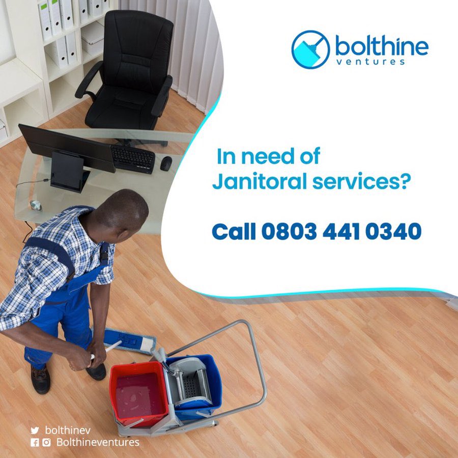Bolthineventure's tweet photo. A new week! A new opportunity for us to make your offices and homes cleaner! π«
Hire our cleaning and fumigation services today to ensure a pathogen free workspace!
A clean space is a safe space!π― π+234 803 441 0340
#bolthineventure #FumigationExpert #CleaningServices https://t.co/Tyxyn7Jx9J