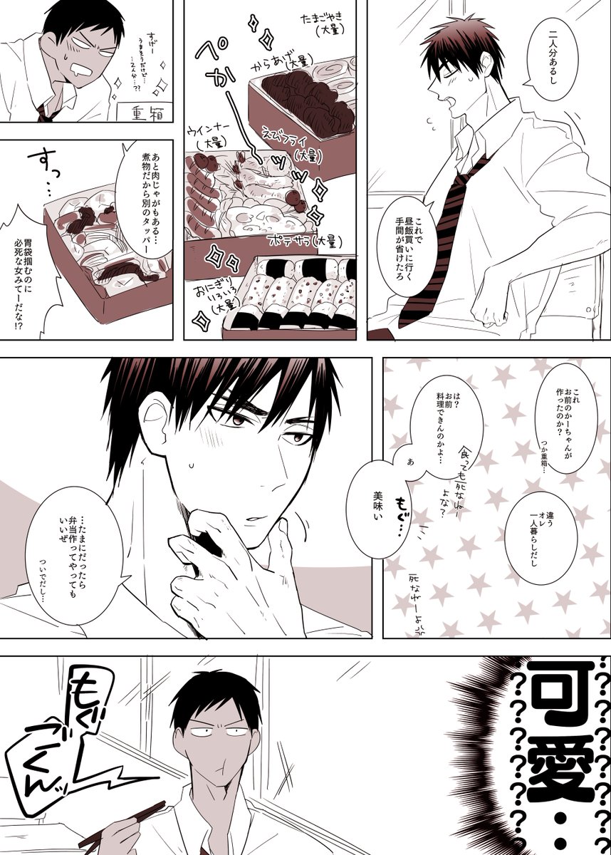 【桐皇青火】
料理できるアピールしちゃうかがみゅと胃袋掴まれたみねねくん 