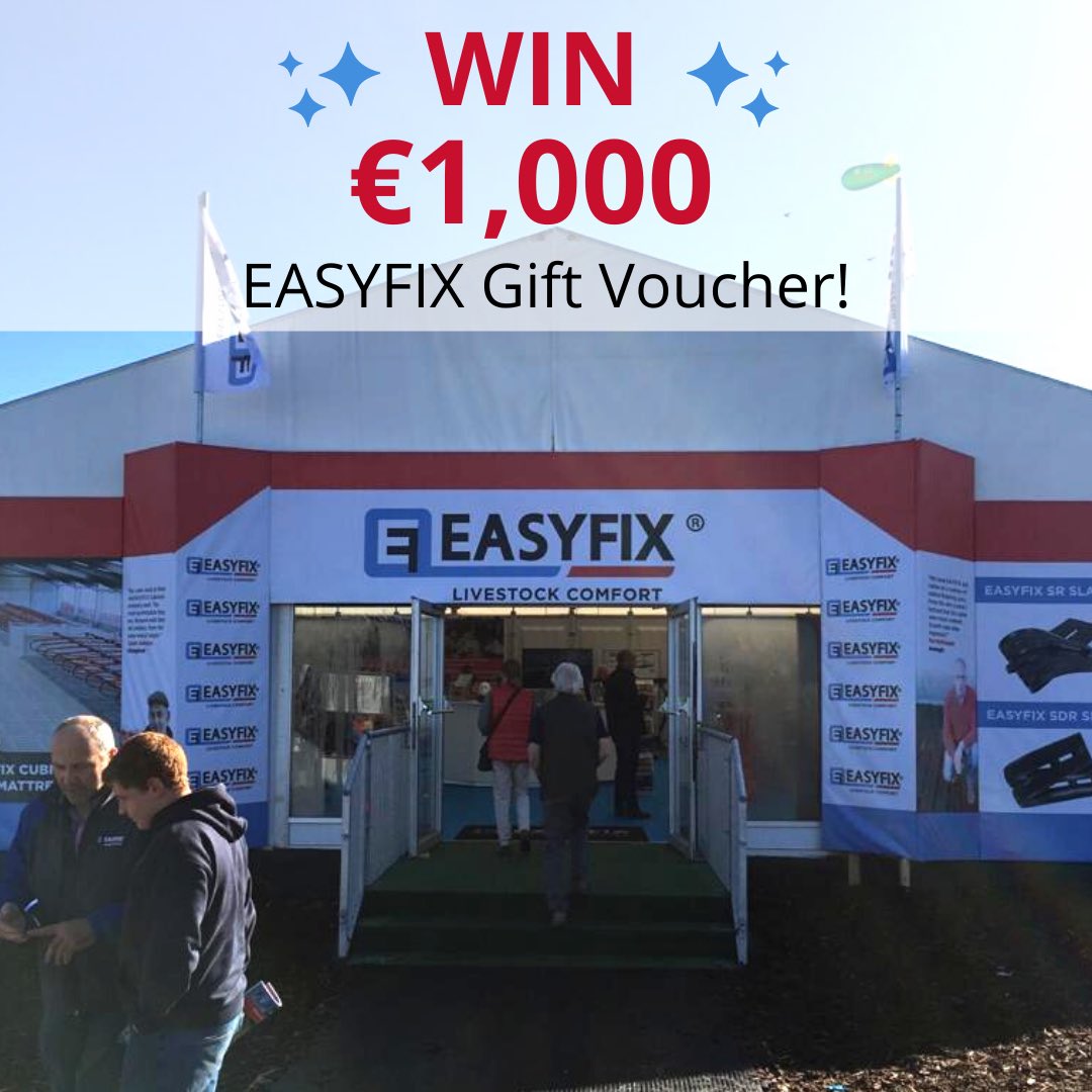 Today we should be all set up &amp; ready for the Ploughing Championships ‘20🚜

To celebrate what should’ve been a week of good craic &amp; all things farming, we are giving away a €1,000 EASYFIX voucher!

To Enter
🚜 Follow us
🚜 Retweet this

Winner announced next Monday - Good luck!
