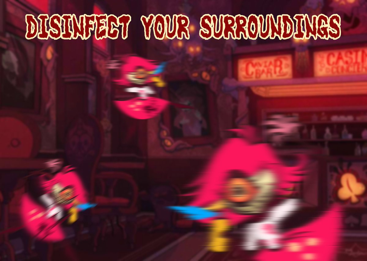 Cycoriot's tweet image. **FURIOUS CLEANING!** #HazbinHotel #Niffty #HazbinNiffty