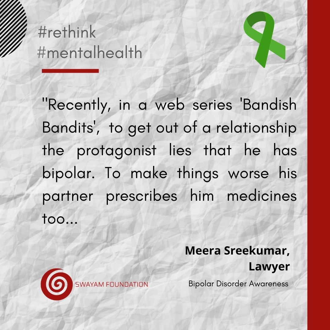swayamcare's tweet photo. If you've seen the series #bandishbandits have you thought about how '#Bipolar ' is represented?
How do media and cinema show #mentalillness ?
#Mentalhealth #bipolardisorder #rethink #raiseaquestion #Opinion #bipolardisorderawareness
@IntlBipolar https://t.co/vxaSEBXXJM