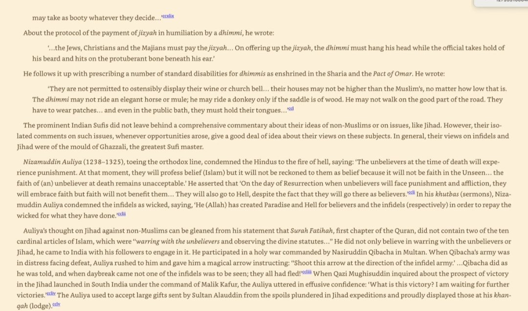 he had encouraged forced conversions, slavery and kidnapping of Hindu women.Sufis, Jihad and ‘infidels’Khan quotes Prof KA Nizami to describe what the Sufi leader Ghazzali had told in terms of Jihad, the Islamic religious war against Kafirs.