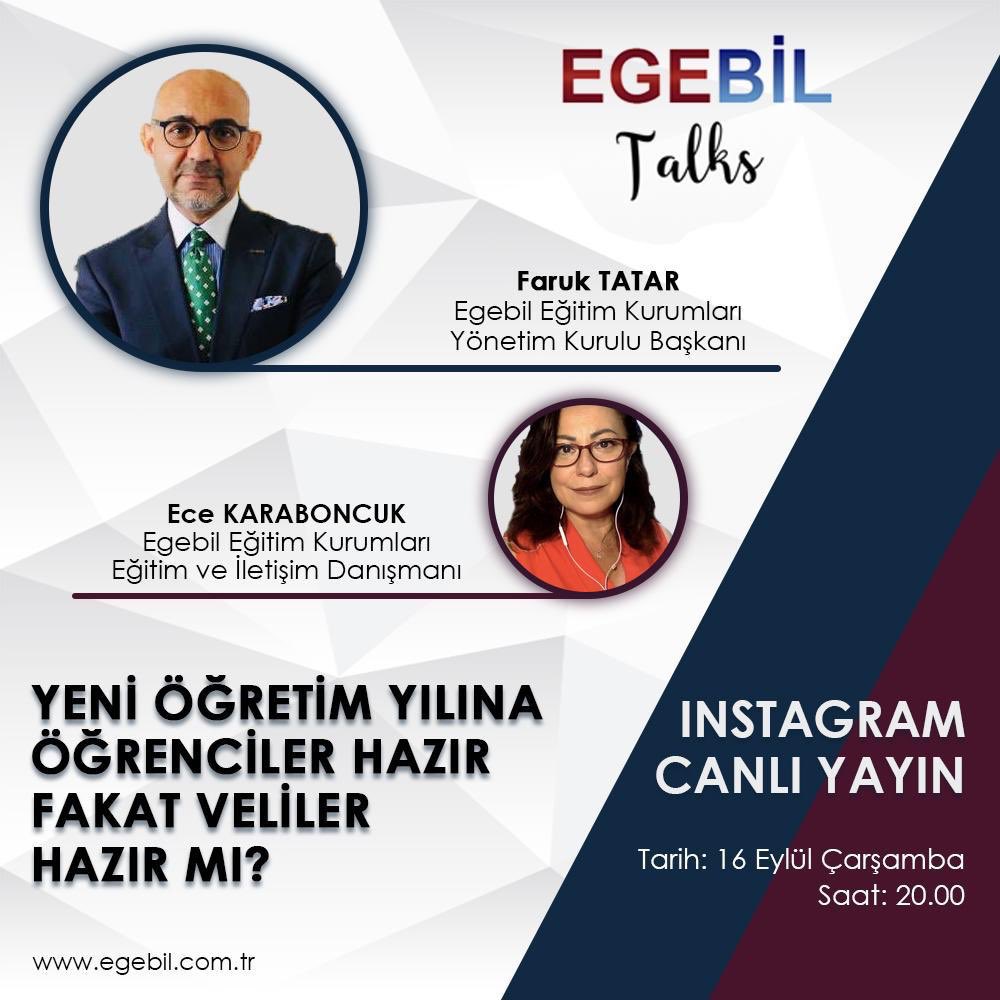 Duyguguleroglu's tweet photo. “Yeni Öğretim Yılına Öğrenciler Hazır Fakat Veliler Hazır mı?” Uzman eğitimciler anlatıyor.
#EgebilTalks #Instagram #CanlıYayın #EgebilEgitim #Egebil https://t.co/7OQMbdWeUC