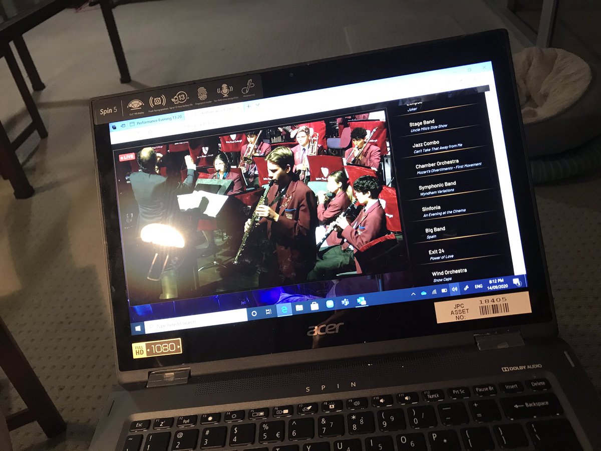 Enjoying JPC Big Band Performance online
Thank you students, Mr Gallo and your team of talented staff and all involved in bringing these performances to us