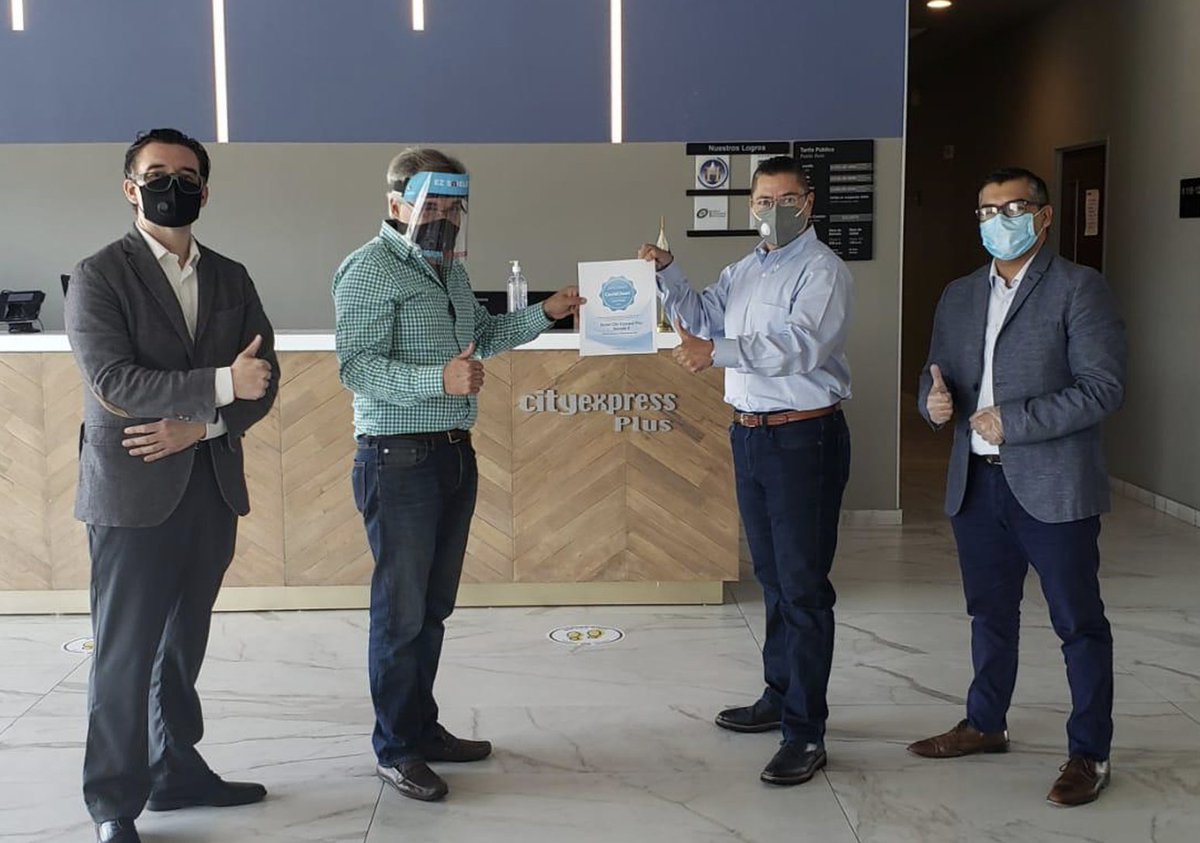Safehotels's tweet photo. Congratulations to Hoteles City Express! The international hotel group now has 63 locations across Mexico, Colombia and Chile that meet the Safehotels CovidClean™ standard! https://t.co/dgTiGBEwGH