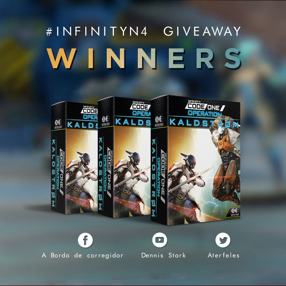 InfinityTheGame's tweet image. During Infinity N4 themed week we proposed an #OPkaldstrom box draw for those who used the hashtag #infinityn4 on Facebook, Twitter or YouTube. Well, here we have the 3 winners! Congratulations to A Bordo de Corregidor, Dennis Stark and @Aterfeles3 ! 🥳