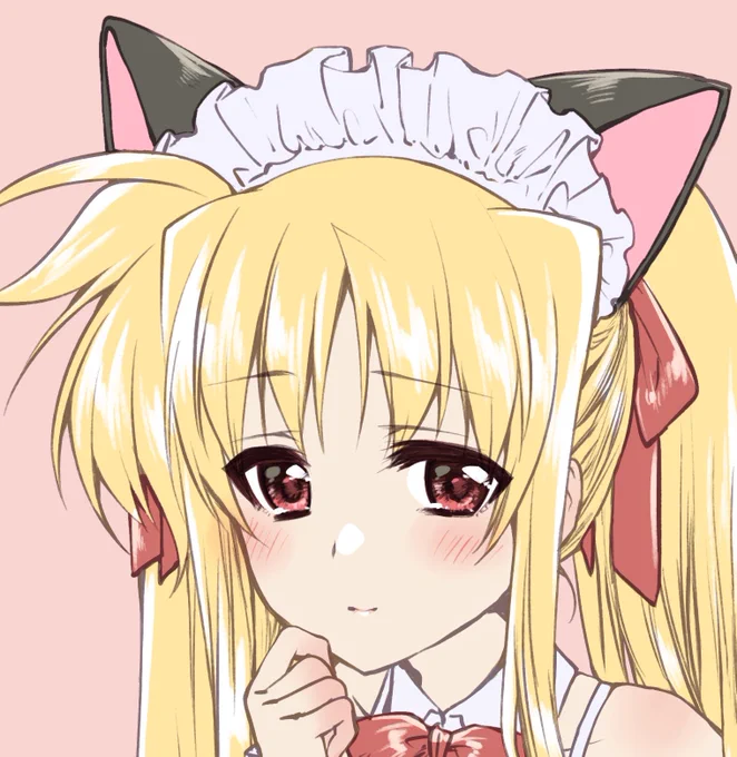 作業途中のネコミミメイドフェイトちゃん🐱 