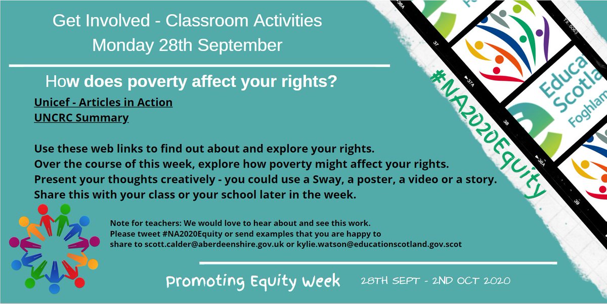 NAPovertyGap's tweet photo. Resources are now available for staff to use with our children and young people during Promoting Equity Week! Link can be found here:https://t.co/Jz4zFxGTlJ
We'd love to hear throughout the week of any activities that take place! #NA2020Equity #PupilVoice #Participation https://t.co/Jd1t12Y5Km