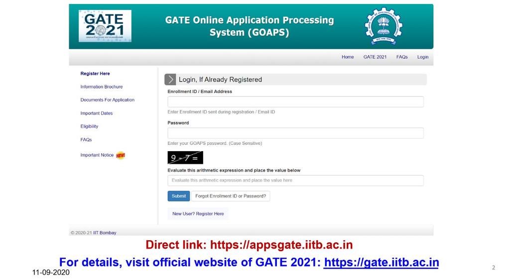 SdiUmmeed's tweet photo. As salaamu’alaikum Everyone,
Please check direct link for GATE 2021 registration
#SDIUmmeed #GATE2021 #IIT #GOAPS https://t.co/wpEsHuPVA4