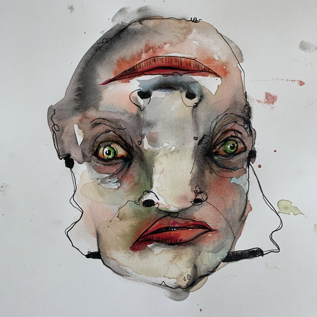 drawbarksdraw's tweet photo. The two faces of modern tragedy.
Watercolour and ink on Fabriano paper. #darkillustration #dailydrawing #drawaface https://t.co/nM5AKwTMKX