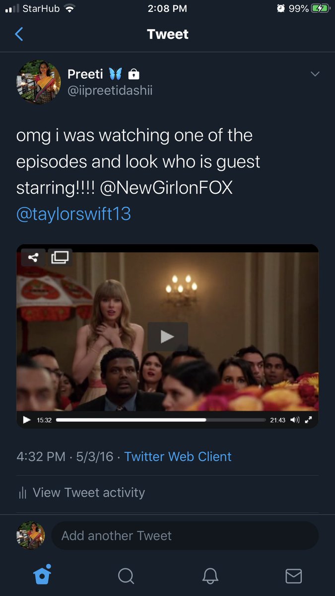 5th March 2016 // haha since I wasn’t that active on stan twt, or hadn’t joined stan twt when this episode aired to have known that Taylor did a cameo in new girl, you can see how excited I was I had just started that show at that time 