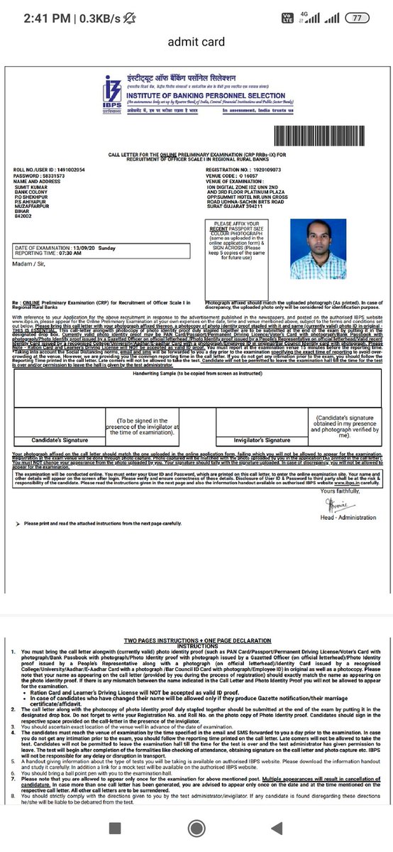 Sumit40319027's tweet photo. @RajatSharmaLive 
@anjanaomkashyap 
@SwetaSinghAT 
@arnabofficial7 
Koi to IBPS RRB ki glti pr aawaj uthao.kitne ladke ka life barbad keya hai 7 ko notice deya exam ni hoga uske bad ticket cancel krba leya or8 ko admit card deya jis karm exam mis ho gaya.proof mention bellow https://t.co/lkNBOYFLZw