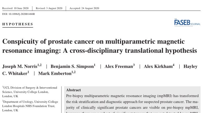 MrJosephNorris's tweet photo. Introducing #Conspicuity #Hypothesis!
What makes prostate cancer (in)visible on MRI?
How do genetic, pathological, radiological & clinical features interrelate?
https://t.co/LP1ONJEeb3
@b3nsimp @HayleyWhitaker @EmbertonMark @The_MRC @RosetreesT @UCLDivofSurgery @FASEBJournal https://t.co/GyVRRRlO4T
