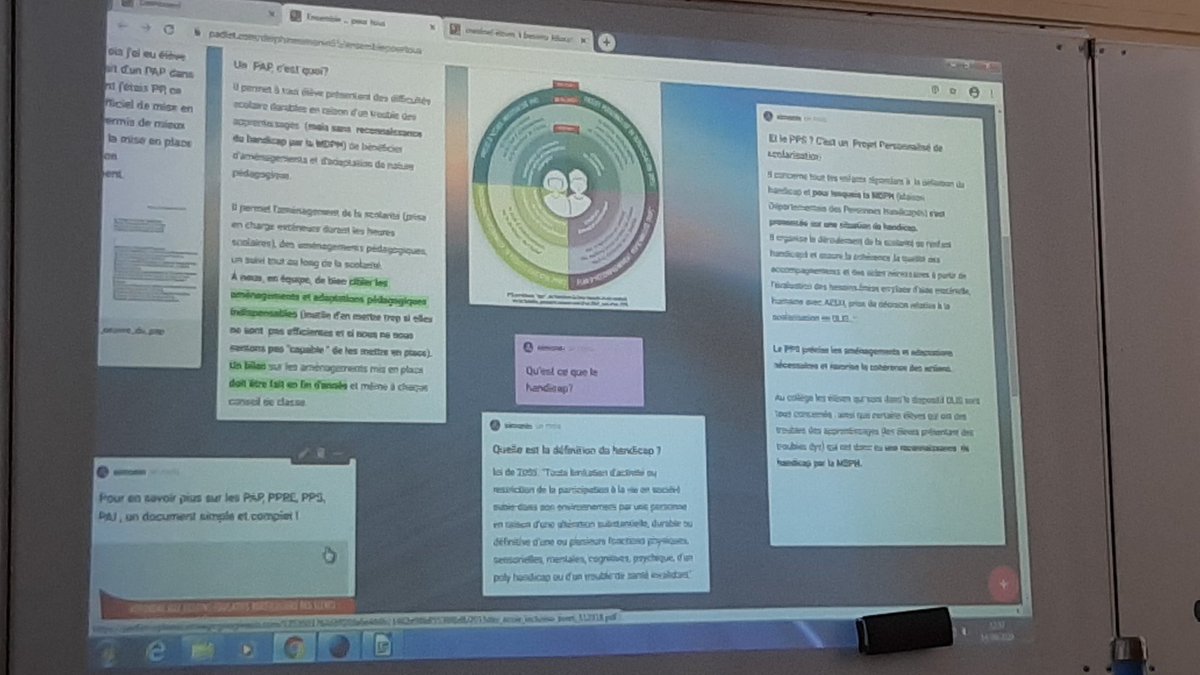 Présentation à l'équipe péda. d'un mur virtuel - ressources pour les élèves à besoins  éducatifs particuliers (EBEP), par enseignante référente EBEP <a href="/clgBuvignier/">Collège Buvignier - Verdun</a> #ecoleinclusive <a href="/55_verdun/">IEN VERDUN 55</a>