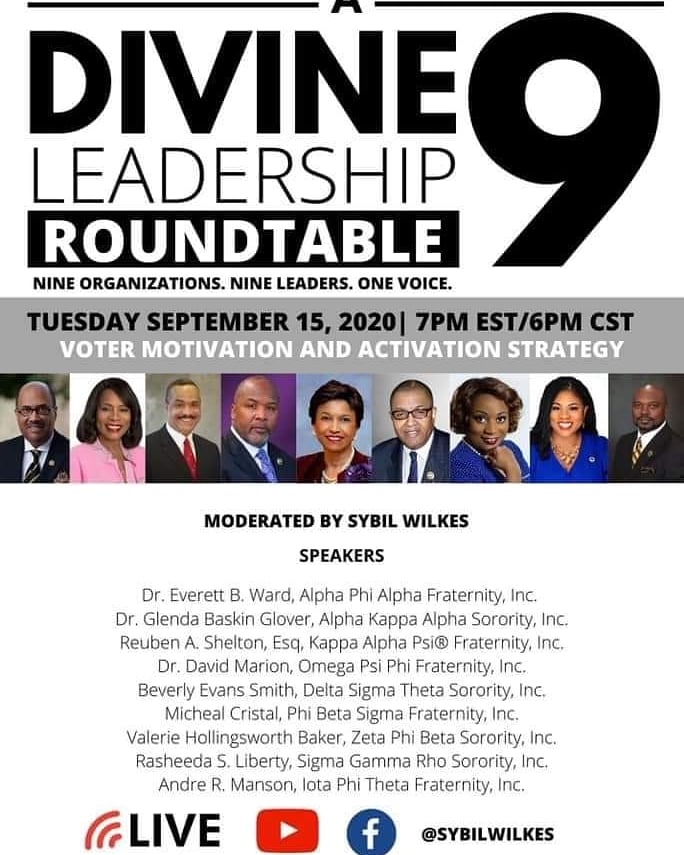 DrEverettBWard's tweet image. Join my Divine 9 colleagues and I tomorrow, September 15th at 7pm EST as we discuss importance of mobilizing and strategizing the vote for the upcoming November election. #AlphaPhiAlphaFraternityInc #AlphaAdvocacyInAction