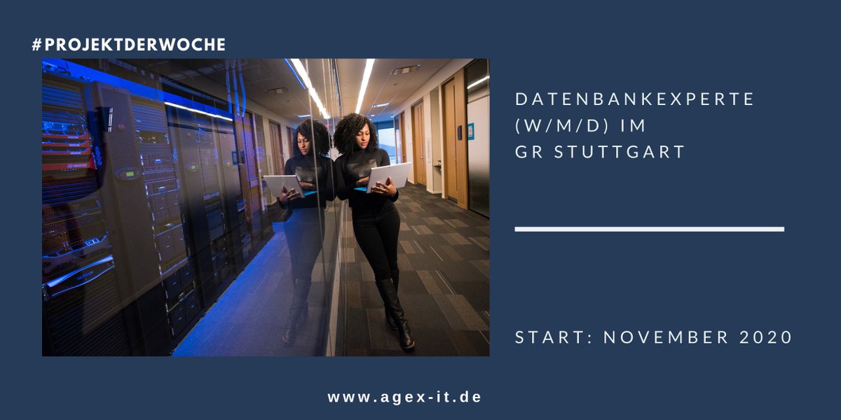 agex_IT's tweet photo. #ProjektderWoche: Für einen international agierenden Kunden suchen wir einen #Datenbankexperten (w/m/d) im GR #Stuttgart.
Mehr zum #ITProjekt: https://t.co/I2GsdSBb18
#Linux #MSVisualStudio #Oracle #PostgreSQL #Informatik #Contract #contracting #techjobs #ITjobs #Datenbank https://t.co/YRtJYk0S4Z