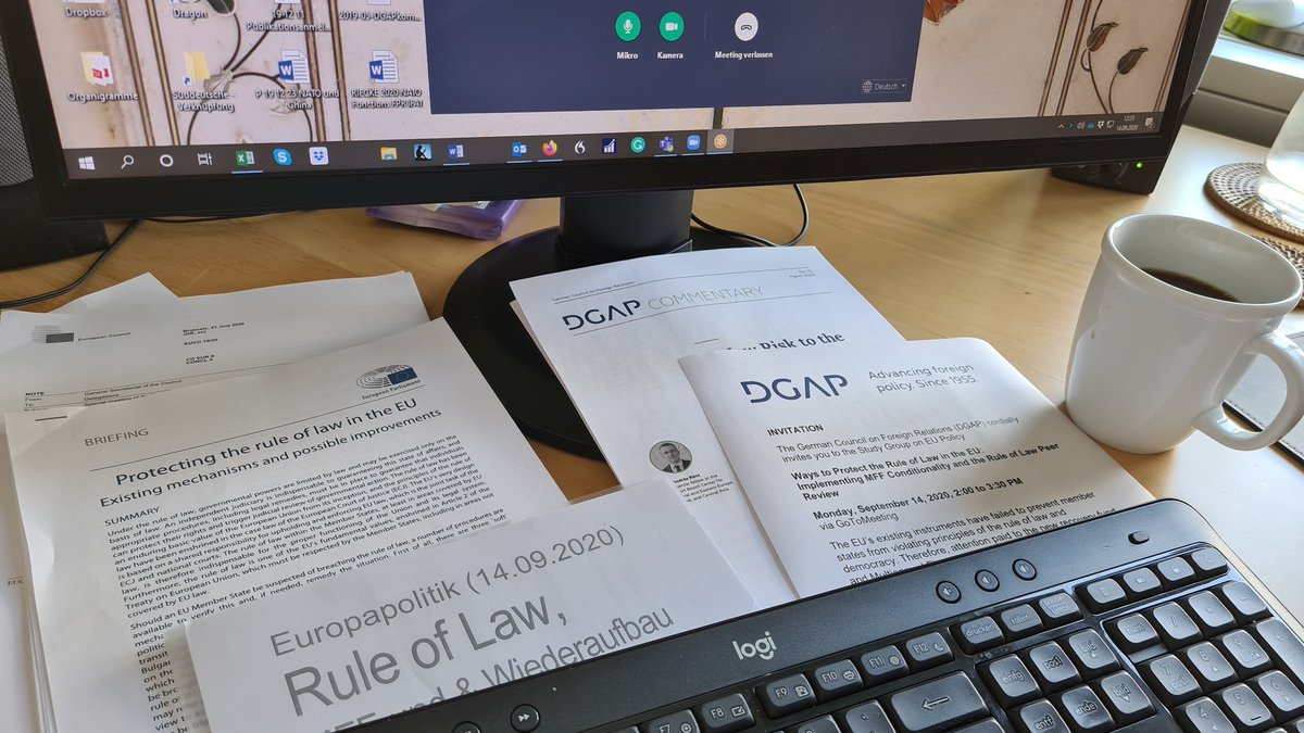 dgapev's tweet photo. Ready to discuss new ways to protect the 🇪🇺 principles of #RuleOfLaw &amp; #democracy in our Study Group on #EU policy today! With high level experts &amp; officials, we will assess a new mechanism connecting financial #solidarity &amp; the rule of law record of member states. #EU2020DE https://t.co/zkrv1eztgR