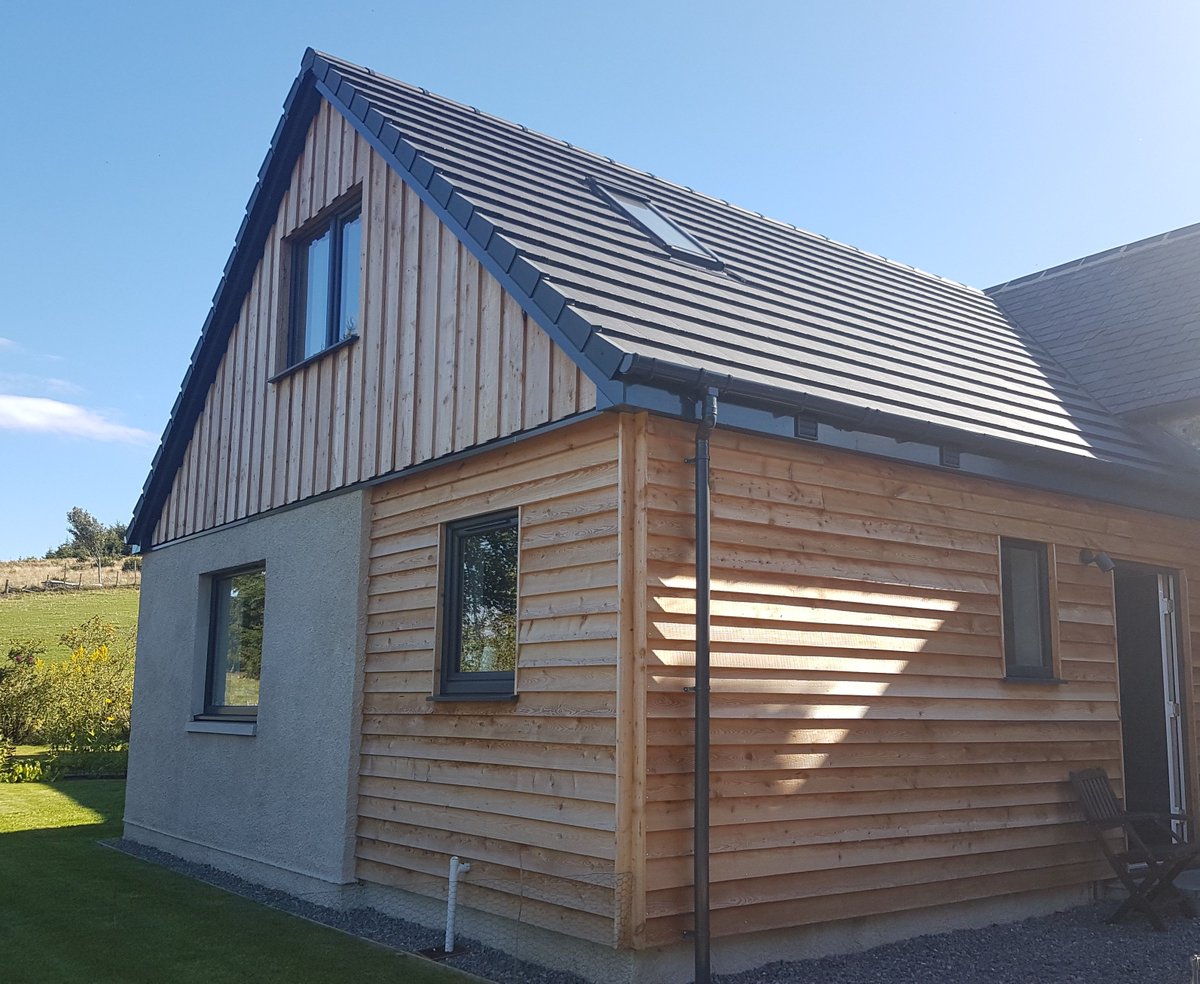 DWRArchitect's tweet photo. Beautifully clad extension thanks to @RusswoodUK #quality #sustainable #cladding @aberdeenshirebusiness https://t.co/0n3klrHTtj