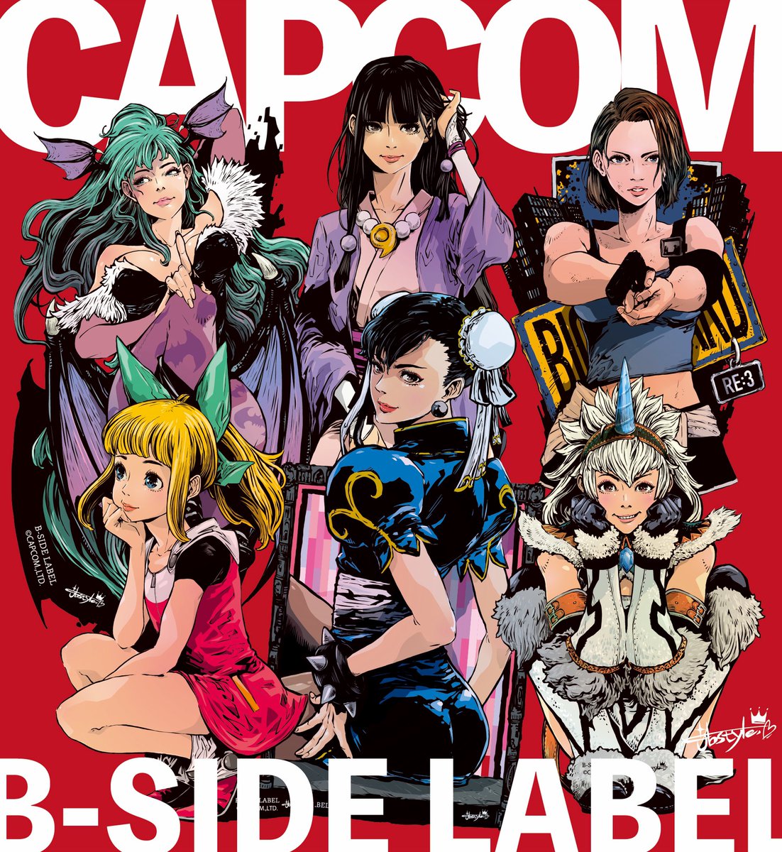 TheOtaking's tweet photo. "CAPCOM girls" stickers drawn by Jbstyle for the CAPCOM × B-SIDE LABEL collaboration https://t.co/5wmItTCVh2