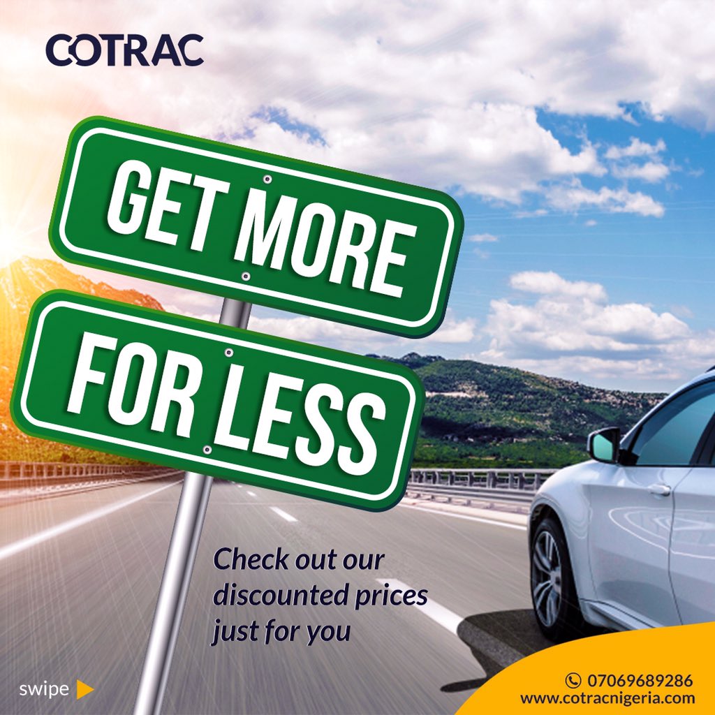 CoTracNGR's tweet photo. @benmurraybruce Hey, have u booked a slot to track ur car with CoTrac?
#GetMoreForLess this September. For your installation call 07069689286 Bookings are available 24/7
#COTRAC #CotracNigeria #CarTracking #CarTrackinginNigeria #CarTrackingSystem #hastag #trending https://t.co/ECD6hCiSip