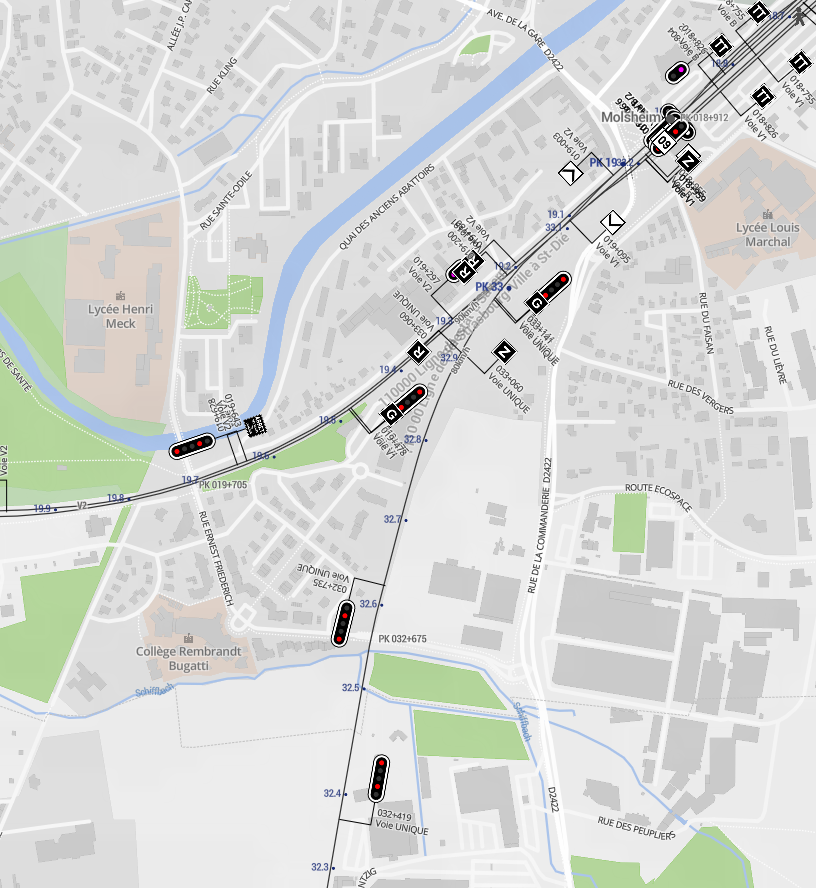 NicolasW_Tchoo's tweet photo. Mise à jour de https://t.co/7y8BqX5y29 ! J'ai pu ajouter la position réelle et fixe de la signalisation (droite, gauche, centrée) ce n'est pas toujours parfait mais c'est bien mieux qu'avant. Et tant qu'à faire j'ai mis à jour les données #opendata @sncf et ajouté le relief ! https://t.co/0narizH0WD