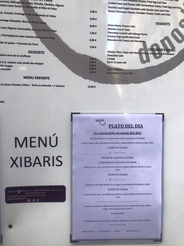 ¿Tienes hambre? 👉 #PlatoDelDía

¿Tienes muuuucho hambre? 👉 #menu 

2⃣ opciones. Elige la que más te guste.

#Xibaris #Restaurante #ParteVieja #Donostia #SanSebastian #SanSebastianFood #Menu