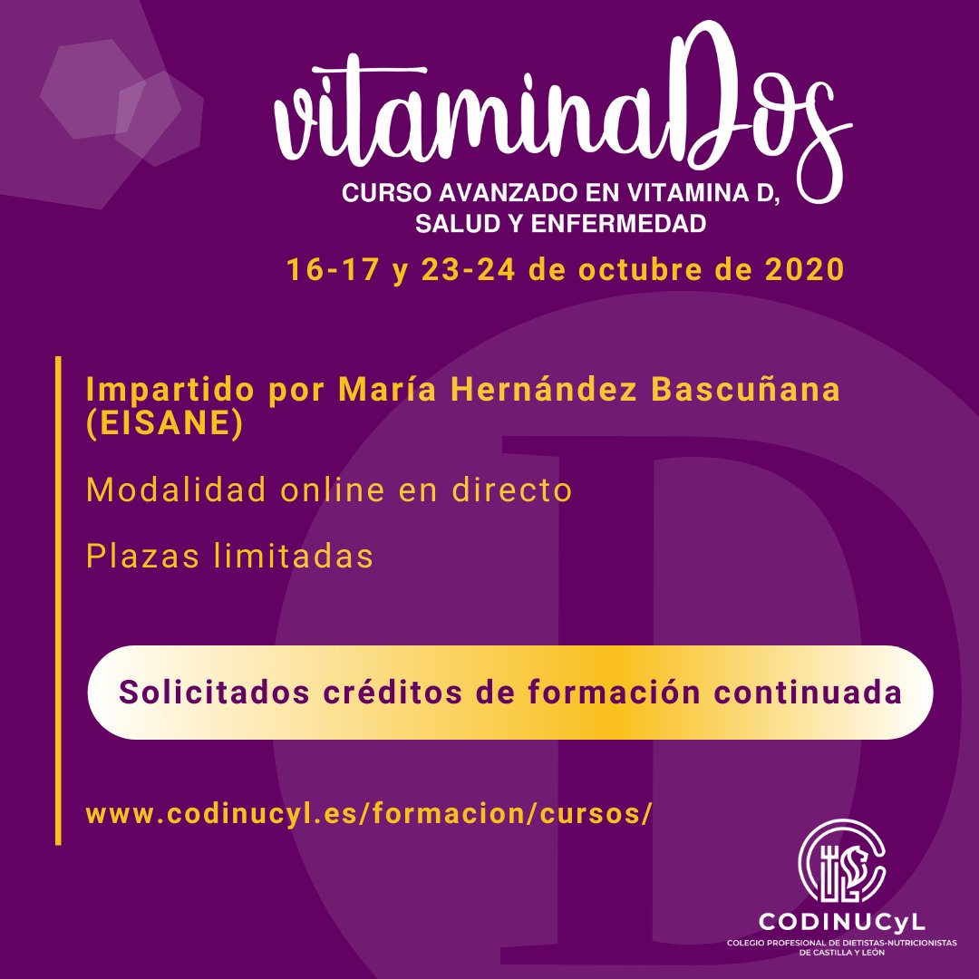 EISANE's tweet photo. ¡Buenas noticias! 
Si te quedaste fuera del #VitaminaDos de sept-oct, tienes ahora esta magnífica oportunidad que organiza @CODINUCyL ¡Recuerda que las plazas son limitadas!
👩‍💻 Online en directo, con apoyo de Campus Virtual. Las clases quedan grabadas.
ℹ️ https://t.co/F82iLnuuJG https://t.co/1f3RbAcyqu