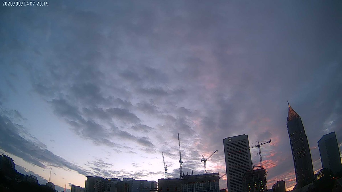 GATechPoliceWx's tweet photo. Georgia Tech Police Station at sunrise and it's 73 F https://t.co/yztG1vOZnw