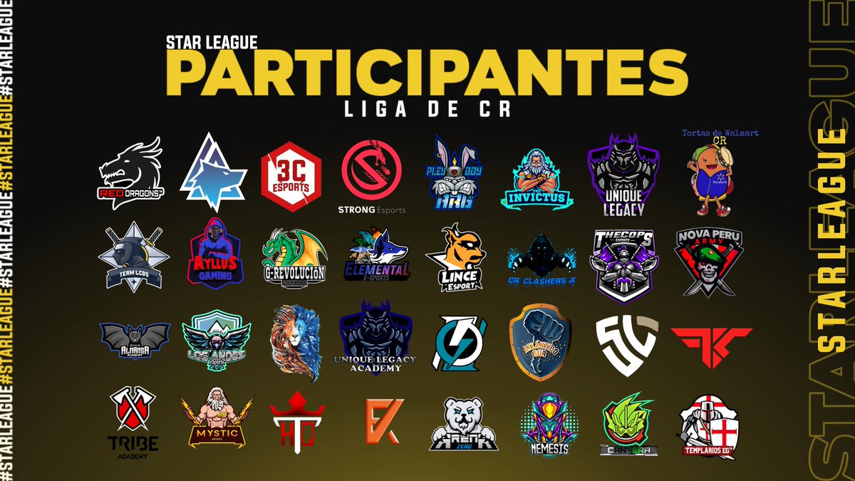 Estos son los 32 participantes que se intentarán llevar el campeonato de la tercera edición de la #StarLeague en #CR, mucho éxito a todos 🏆⚔