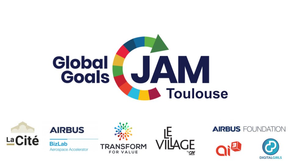 To be successful the Global Goals Jam is embedded in the local ecosystem of startups, corporates, SMEs, and associations to bring the ideas to life.
bit.ly/2GWlmNT
<a href="/AirbusFdn/">Airbus Foundation</a> @airbusbizlab  <a href="/Transform4Value/">Suzie Lewis</a> @AiCube @VillageCA31 La Cité de Startup <a href="/DigitalGirlsFr/">Digital Girls</a>