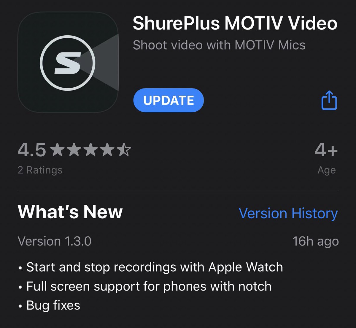 chiranandani's tweet photo. Are you using our @Shure MV88+ Stereo USB mic with our ShurePlus MOTIV Video app? If you are and you use an @Apple iPhone and Watch then check out version 1.3.0 that allows you to control the app from your watch! #ContentCreators #ShotOniPhone #ShureIndia https://t.co/KAxuUoDJIX