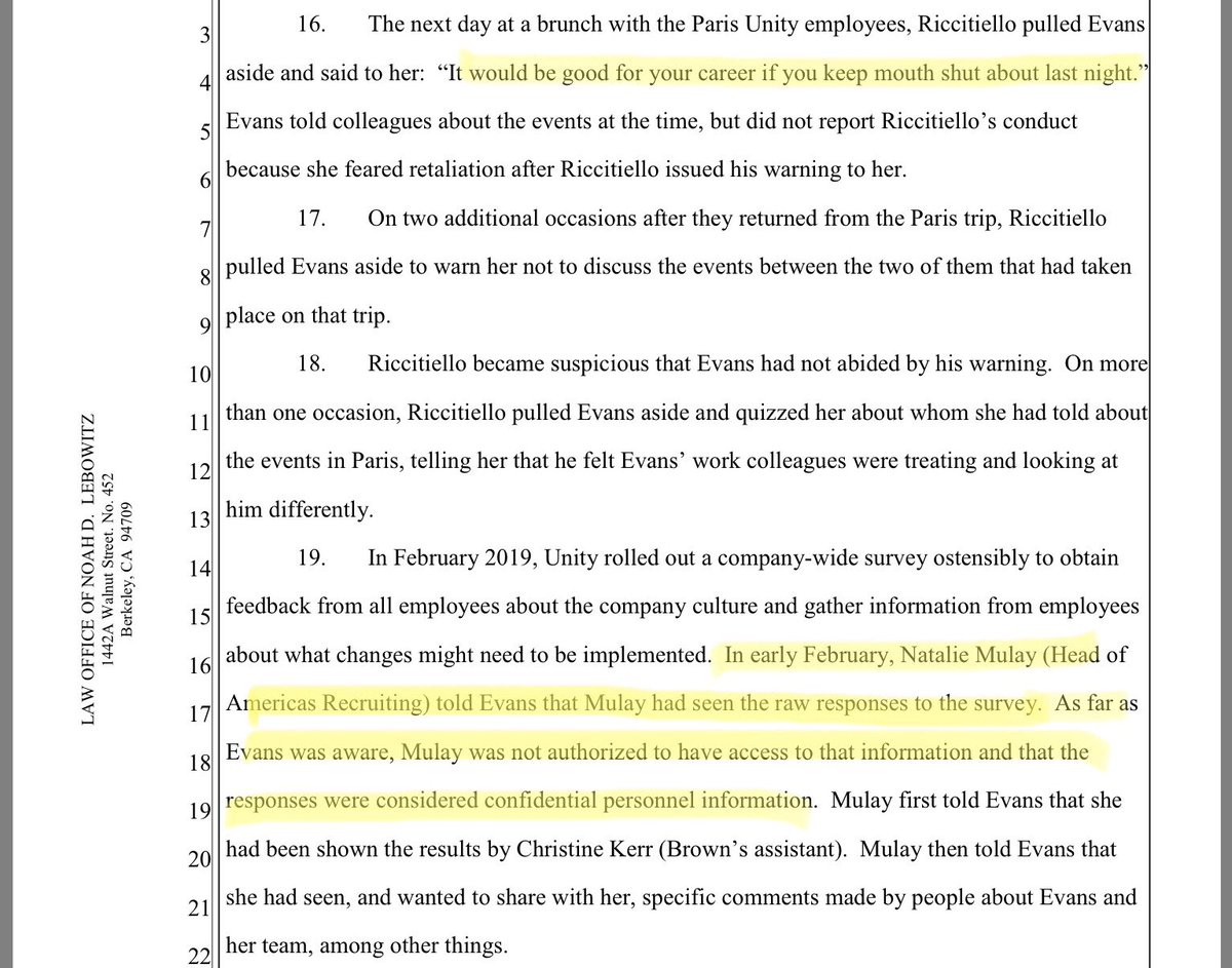 8/  $U is being sued for harassment and wrongful termination by a former VP (now at Roblox). I mentioned to  @mariodgabriele if this is who’s in the driver’s seat, I’m hesitant put my money in the car.700 relationships = 74% of revenues. A toxic personality can have a big impact