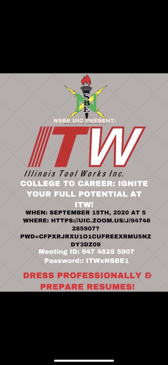 NSBEUIC's tweet photo. REMINDER: ITW GBM TOMORROW! https://t.co/mZF3ymNfts
