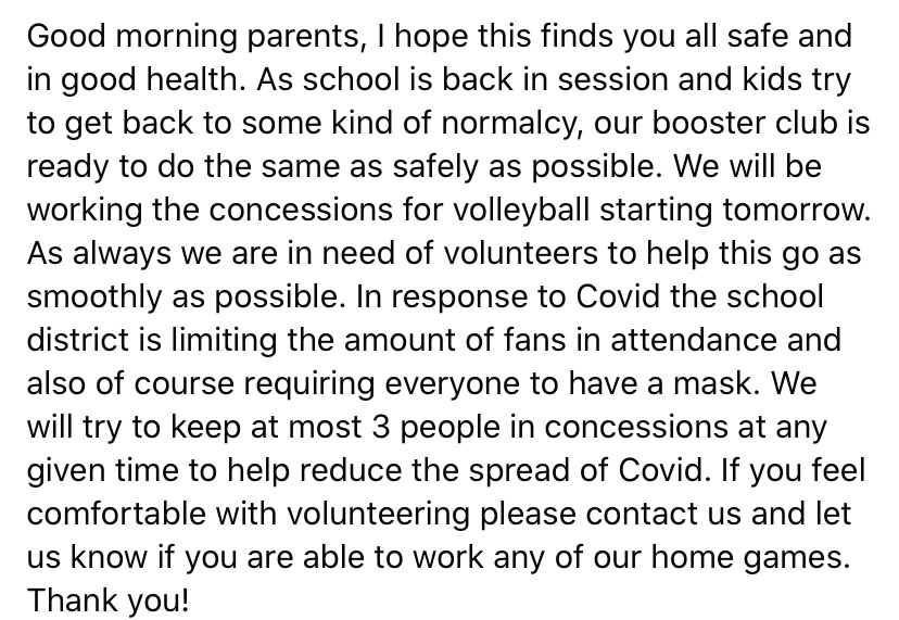 Please let us know if you’re able to volunteer. Thank you!