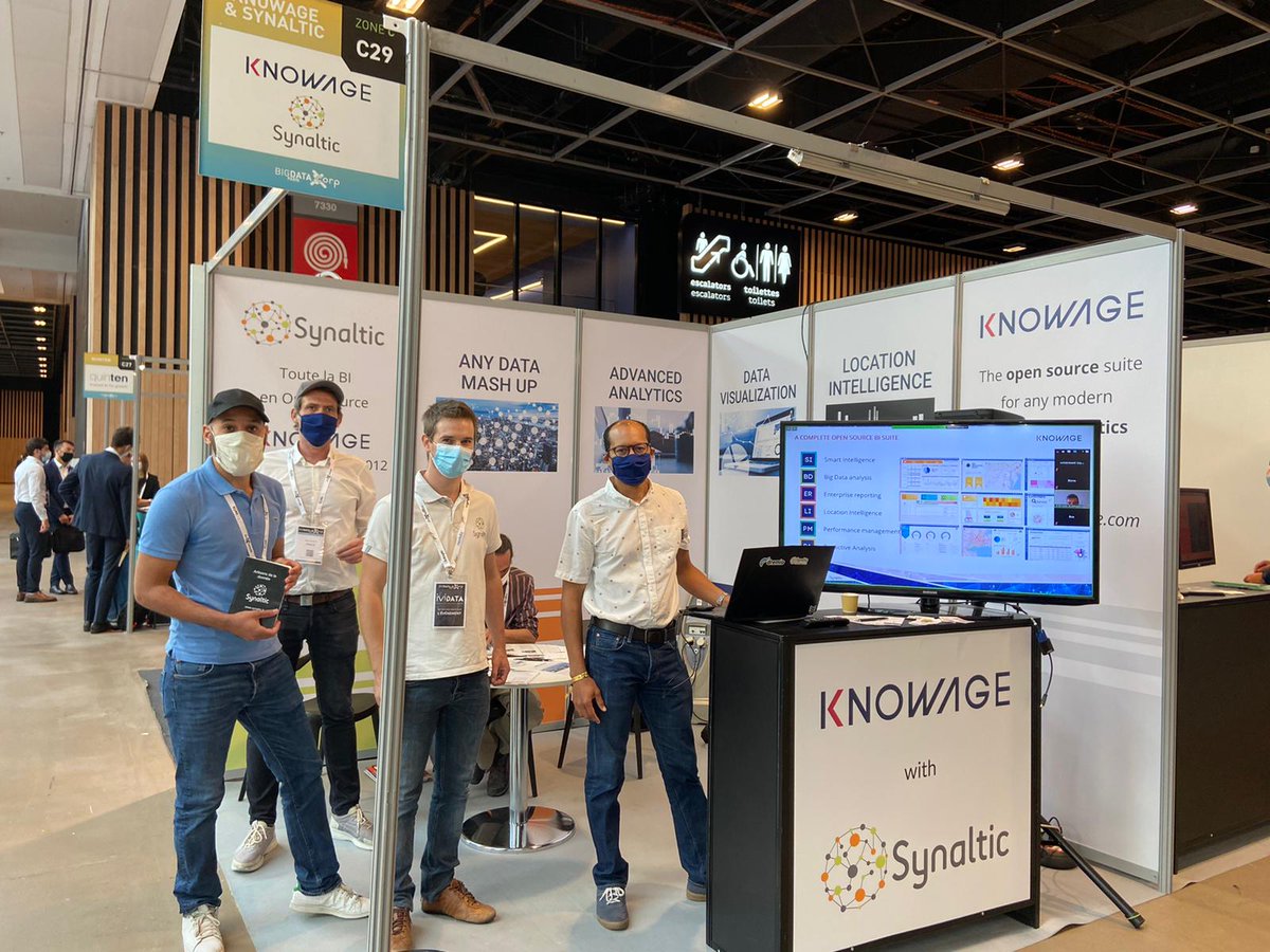 scamuzzo's tweet photo. End of 1st day at @bigdataparis managed remotely by @EngineeringSpa, hope everyone enjoyed our presentations of @knowage_suite mash-up and advanced analytics capabilities. Thanks to our french partner @Synaltic present in Booth C29. https://t.co/uiwVB6s58X