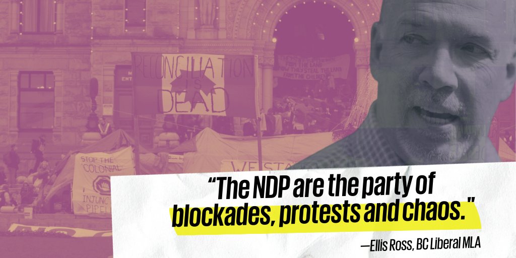 voteBCUnited's tweet photo. The NDP continue to recruit candidates that support illegal blockades, protests, &amp; chaos. Horgan should focus on an economic recovery plan for BC — not picking candidates that block jobs, opportunity, &amp; responsible resource development. Read more: https://t.co/TEOH85LOOB #bcpoli https://t.co/iXyLplMvw9