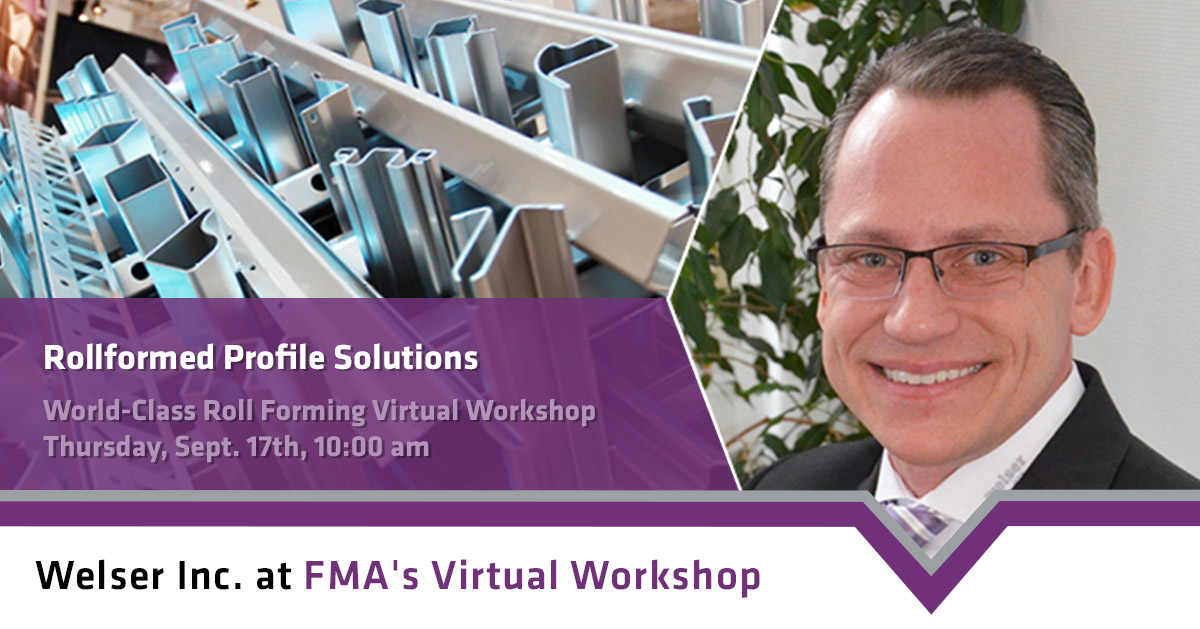 SuperiorRoll's tweet photo. World-Class Roll Forming Virtual Workshop: Bill Johnson, president and CEO of Welser, Inc., is speaking about how we convert complex requirements into custom metal sections using the rollforming technology. Sept. 17th, 2020, 10-12:30 p.m. CT
https://t.co/83fx6dB54c https://t.co/TvbiaXykIa