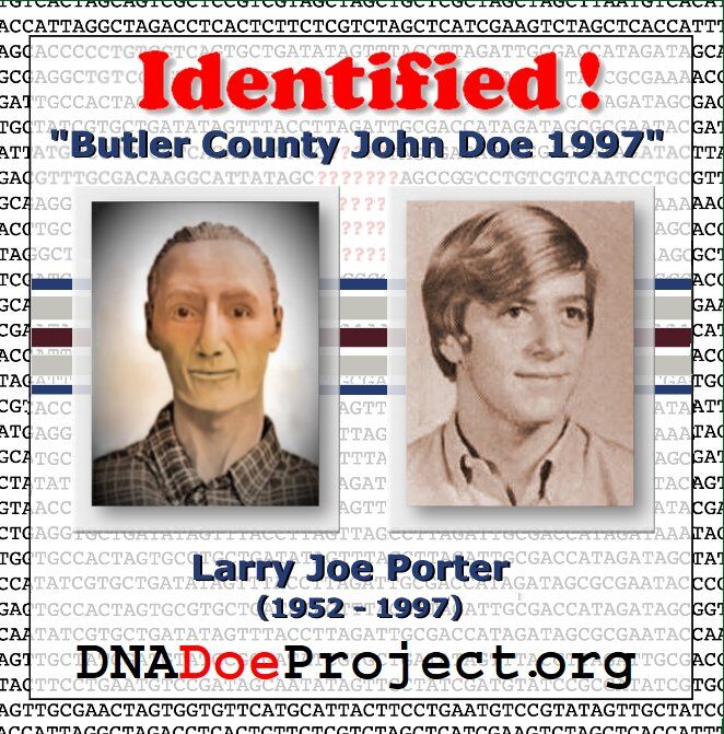 DnaDoeProject's tweet photo. Just announce this morning, the identity of Butler County John Doe 1997.  The press release can be found here: https://t.co/LQngNjq6xx https://t.co/qejjBMWihs