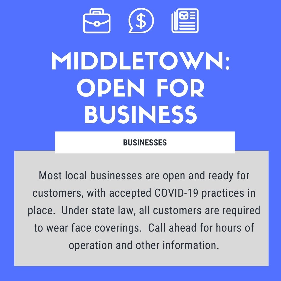 Middletown411's tweet image. As we #ReopenRI, most local businesses are open. Please remember that all face coverings must be worn in public. Please call local businesses for hours of operation and more information.

#MiddletownRI #MiddletownReopens